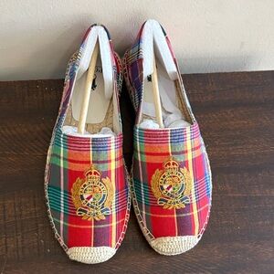 Ralph Lauren Red Plaid Slip-On Loafers